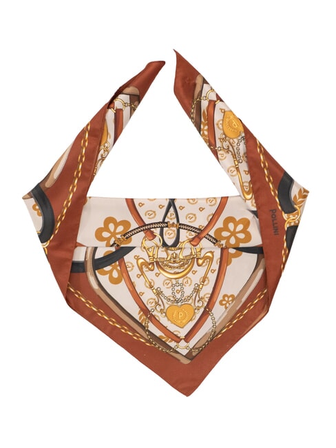 POLLINI HEARTS TWILL Eșarfă lanț maro - Eșarfe