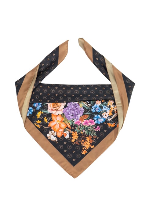 POLLINI FLOWERS TWILL Eșarfă imprimată flori negre - Eșarfe
