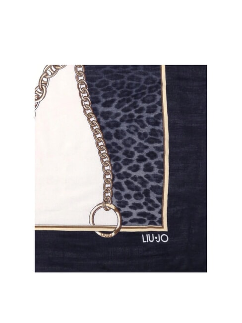 LIUJO ANIMALIER CHAIN Eșarfă cu imprimeu integral BLACK - Eșarfe