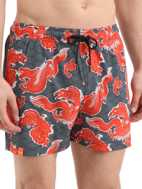 SUN68 JAPAN Costum de plajă pentru bărbați negru - Costume de baie