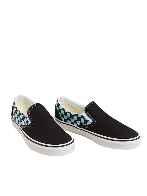 VANS CLASSIC POP CHECK Teniși slip-on în carouri albastru cristalin - Pantofi unisex