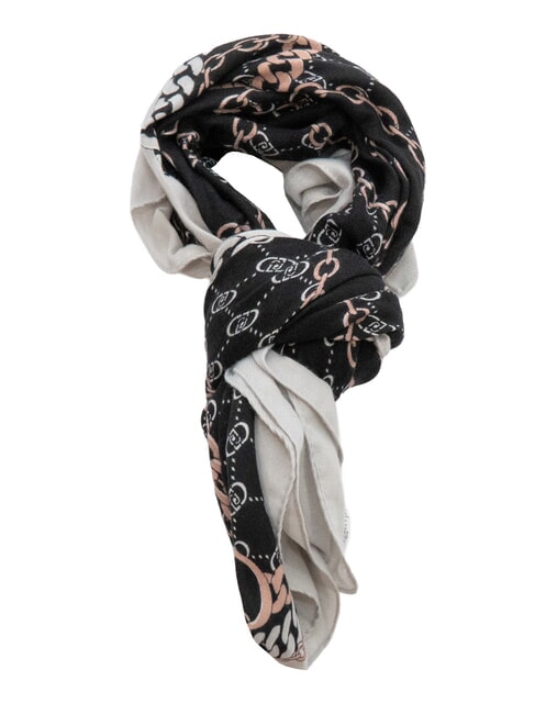 LIUJO CHAIN Eșarfă cu imprimeu integral BLACK - Eșarfe