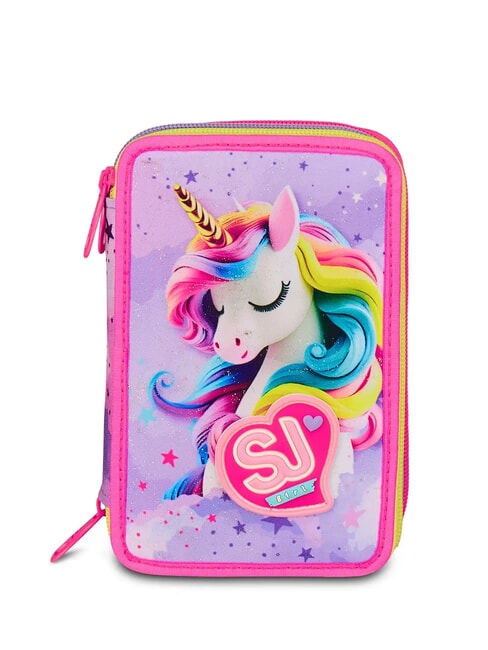 SJGANG FABLE JOURNEY Penar cu 3 fermoare și trusă școlară violet - Penare și accesorii