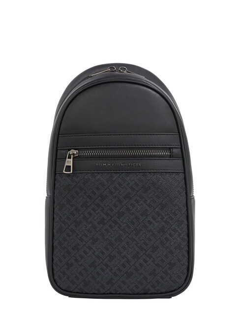 TOMMY HILFIGER TH  MONOGRAM Rucsac cu un singur umăr negru - Rucsacuri pentru școală și timp liber