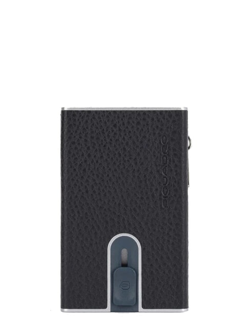 PIQUADRO MODUS RESTYLING Suport card din piele cu glisor negru - Portofele bărbați