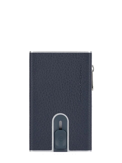 PIQUADRO MODUS RESTYLING Suport card din piele cu glisor albastru - Portofele bărbați