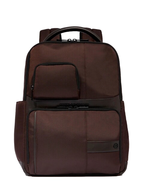 PIQUADRO WOLLEM Rucsac din piele și material textil, suport pentru laptop de 14". MORO - Rucsacuri pentru laptop