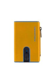 PIQUADRO BLUE SQUARE Portofel din piele cu sistem de alunecare galben - Portofele bărbați - 1