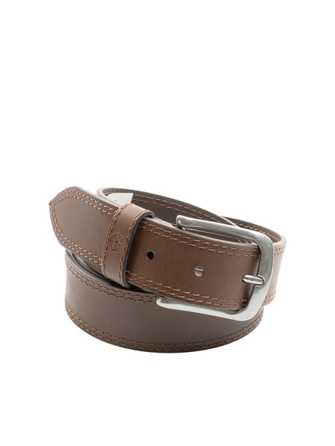 TIMBERLAND CASUAL Curea din piele cu cusătură dublă cacao - Curele