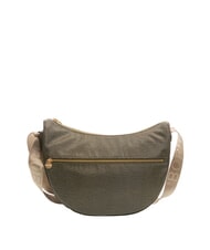 BORBONESE LUNA BAG MIDDLE ECO LINE LUNA Geantă de umăr din material textil jet op - Genți femei