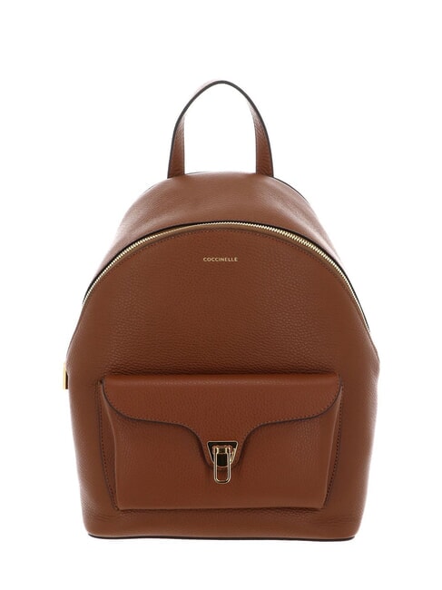 COCCINELLE BEAT GENERATIO Rucsac din piele ciocănită coniac - Genți femei