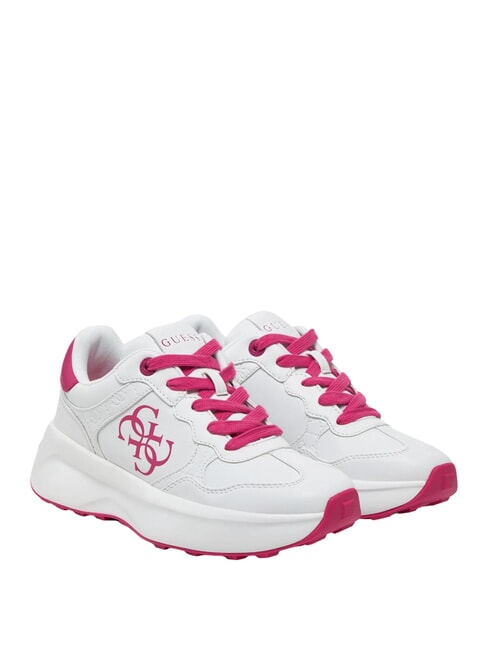 GUESS LUCKEI Adidași cu logo 4G Alb / Fuchsia - Pantofi femei