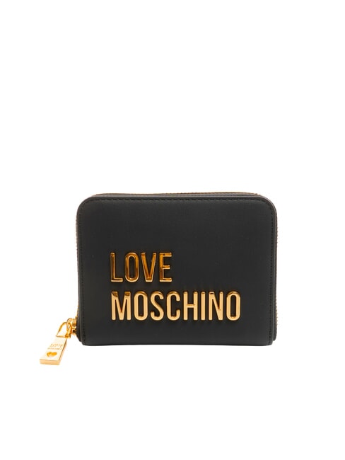 LOVE MOSCHINO BOLD LOVE Portofel mediu cu fermoar Aorund negru - Portofele femei
