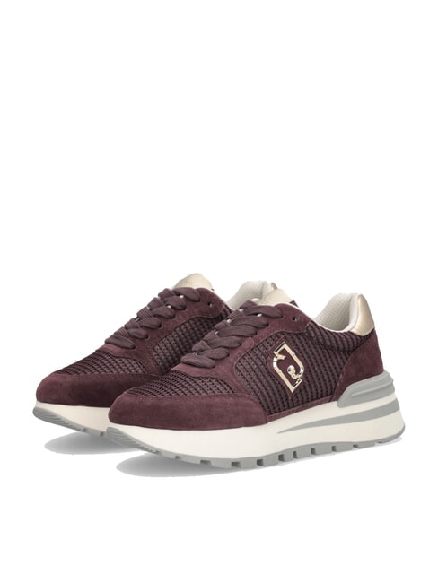 LIUJO AMAZING 25 Teniși din piele întoarsă și plasă purpuriu/auriu deschis - Pantofi femei