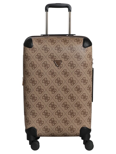 GUESS BERTA 22 Cărucior mediu logo latte / maro - Trolere rigide