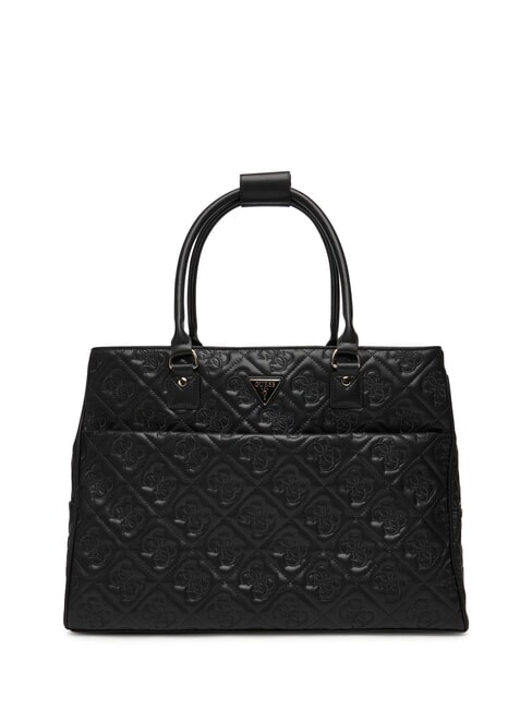 GUESS ADELASIA Geantă de cumpărături cu logo brodat BLACK - Genți femei