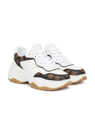 GUESS HAPYY3 Teniși cu inserții cu logo-ul bujorului Alb / maro - Pantofi femei - 1