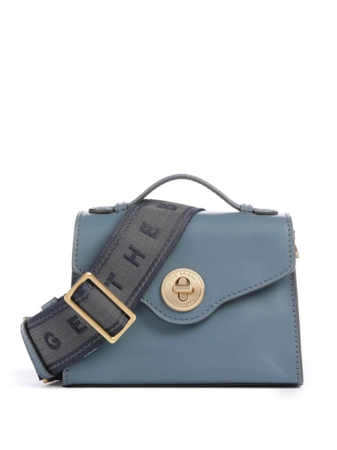 THE BRIDGE IRENE  Geantă de umăr mini, din piele cerulean cu aur abb - Genți femei