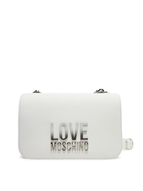 LOVE MOSCHINO LETTERING BICOLOR Geanta de umar alb - Genți femei