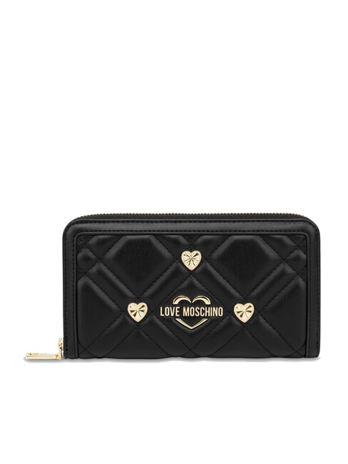 LOVE MOSCHINO SWEET STUDS Portofel mare cu fermoar negru - Portofele femei