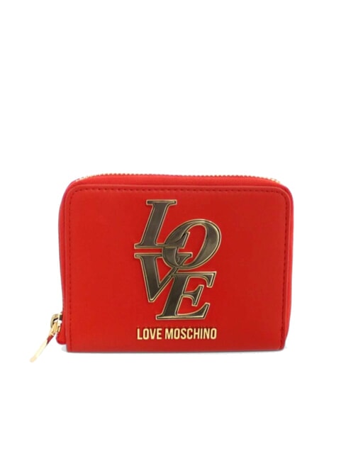 LOVE MOSCHINO LOVE Portofel mini cu fermoar roșu - Portofele femei