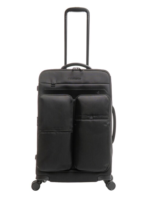 PIQUADRO X19 Troler mediu cu buzunare negru - Trolere semirigide