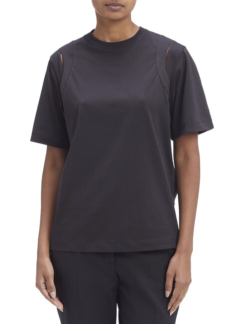 CALVIN KLEIN CK Tricou cu mânecă scurtă și decupaj ck negru - tricou