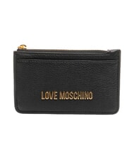 LOVE MOSCHINO JEWEL Suport plat pentru carduri cu fermoar negru - Portofele femei - 1
