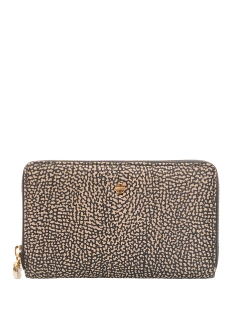 BORBONESE CLASSICA  Portofel cu fermoar OP / NATURAL / NEGRU - Portofele femei