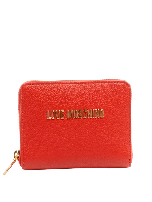 LOVE MOSCHINO LETTERING Portofel cu fermoar RED - Portofele femei