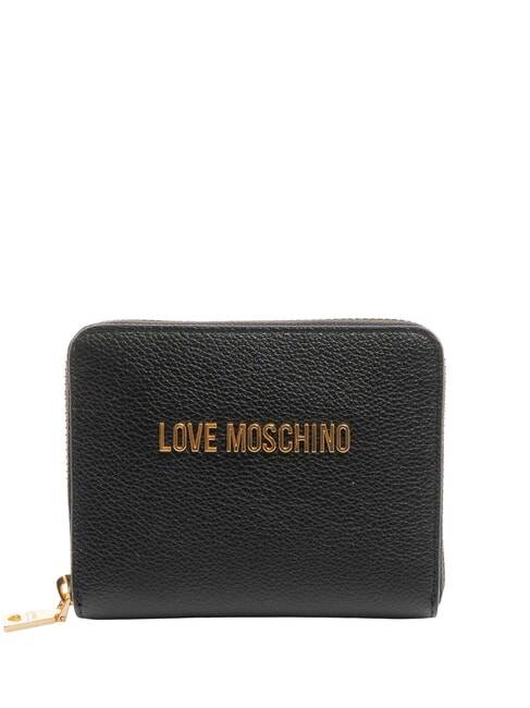 LOVE MOSCHINO LETTERING Portofel cu fermoar negru - Portofele femei