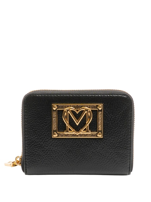 LOVE MOSCHINO LOCKED IN GOLD  Portofel mic cu fermoar negru - Portofele femei