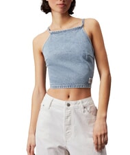 CALVIN KLEIN CK JEANS Top scurt din denim cu șireturi - tricou