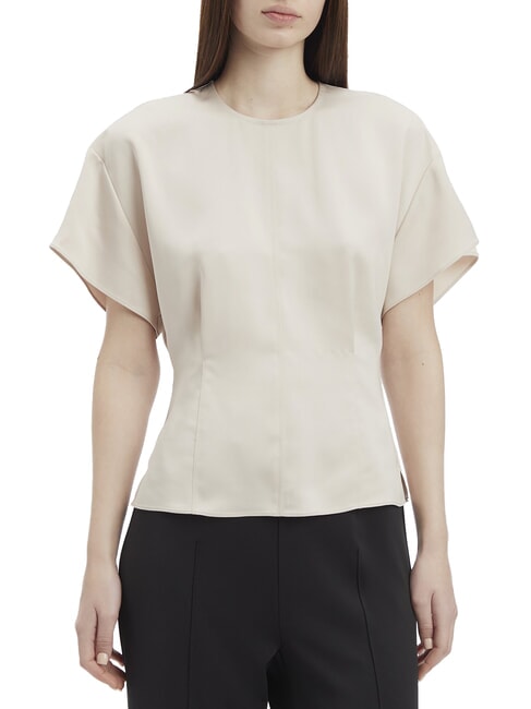 CALVIN KLEIN CK Cămașă din satin cu mânecă scurtă dimineață gri - Cămăși