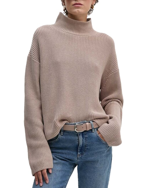 CALVIN KLEIN CK JEANS Pulover cu guler înalt din bumbac, croială lejeră capră - Pulovere pentru femei