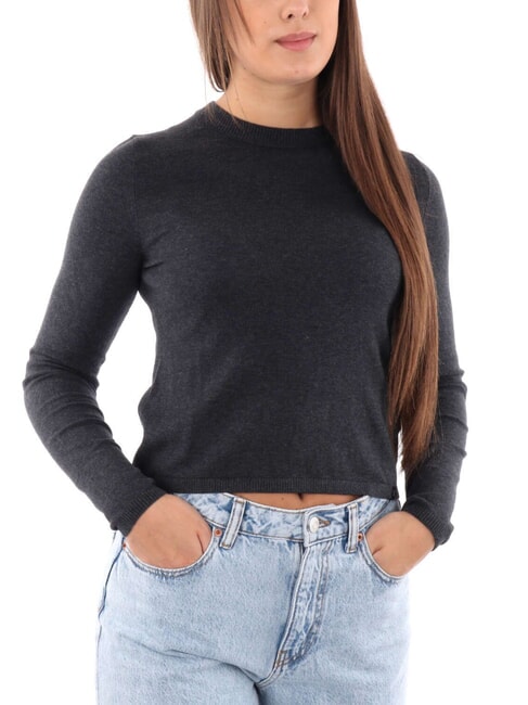 CALVIN KLEIN CK JEANS Pulover scurt cu guler rotund erica de abanos - Pulovere pentru femei
