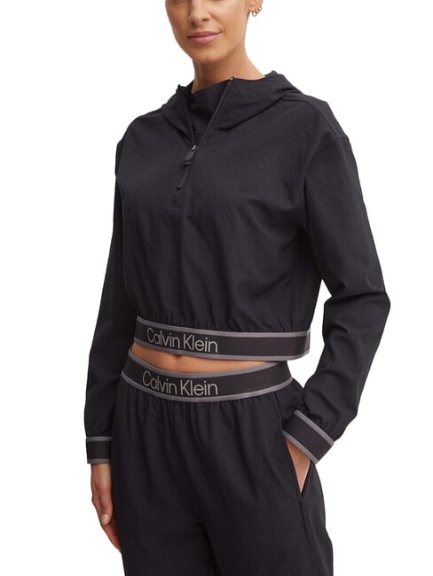 CALVIN KLEIN CK PERFORMANCE Jachetă din material tehnic cu glugă frumusețe neagră - Jachete pentru femei