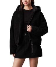 CALVIN KLEIN CK JEANS Jachetă din fleece cu fermoar complet și glugă - Jachete pentru femei