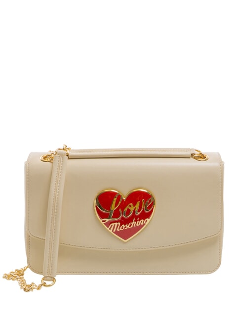 LOVE MOSCHINO LOVE HEART  Geantă de umăr fildeş - Genți femei