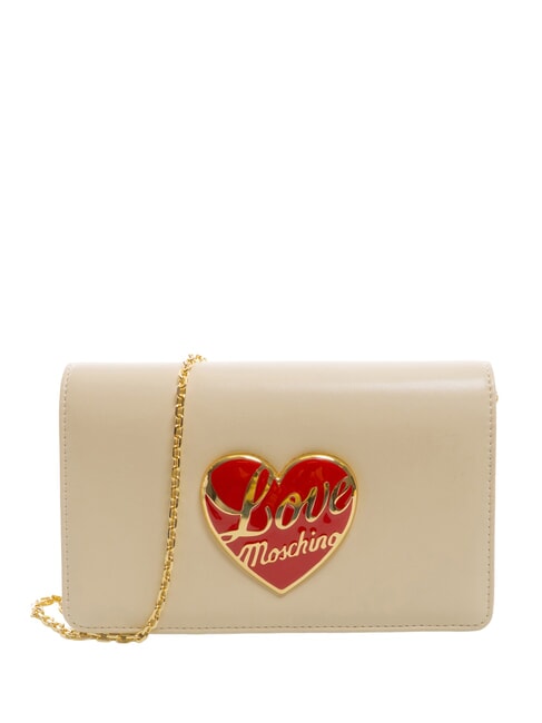 LOVE MOSCHINO LOVE HEART  Geantă de umăr fildeş - Genți femei