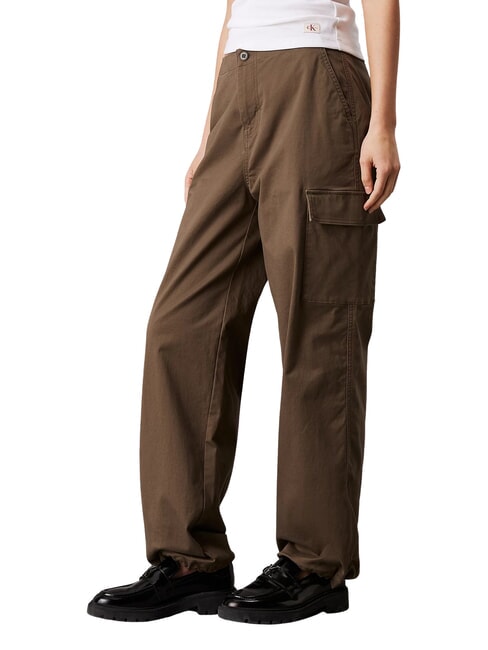 CALVIN KLEIN CK JEANS Pantaloni cargo din bumbac periat asfalt - Pantaloni pentru femei