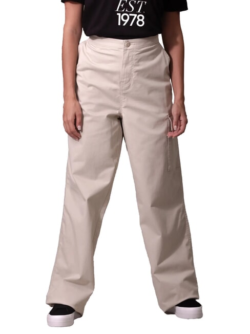 CALVIN KLEIN CK JEANS Pantaloni cargo din bumbac periat pelican - Pantaloni pentru femei