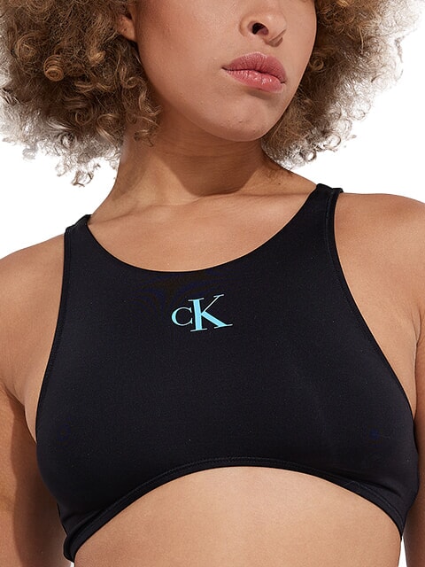CALVIN KLEIN CK Costum sport cu top ck negru - Costume de baie pentru femei