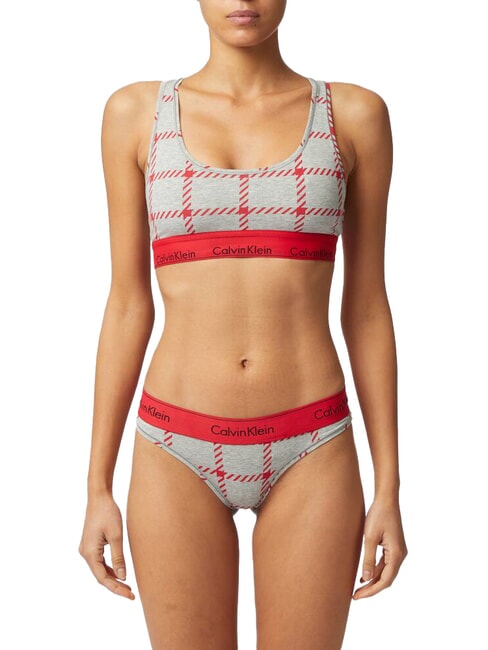 CALVIN KLEIN CK Pachet cadou sutien și tanga geam bărbătesc_gri heather - Lenjerie de corp pentru femei