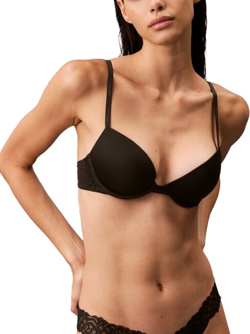 CALVIN KLEIN CK Sutien push-up cu decolteu adânc negru - Lenjerie de corp pentru femei