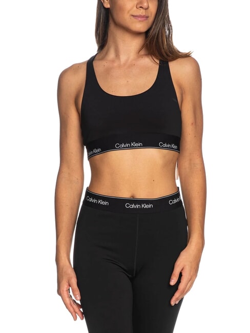 CALVIN KLEIN CK PERFORMANCE Sutien sport cu susținere medie frumusețe neagră - Lenjerie de corp pentru femei