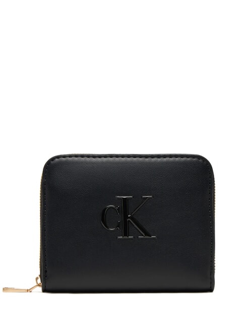 CALVIN KLEIN BOLD MONOGRAM Portofel mic pe negru - Portofele femei