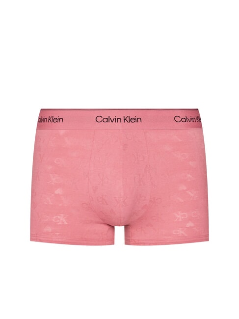CALVIN KLEIN CK Pantaloni scurți boxer cu logo inimă pe toată suprafața inimioare monogramă fructe de pădure roz - Slip pentru bărbați