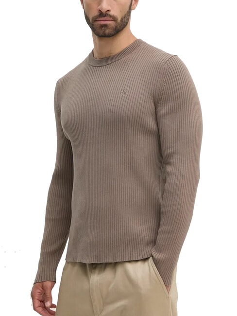 CALVIN KLEIN CK JEANS Pulover cu guler rotund și croială slim fit şoim - Pulovere pentru bărbați