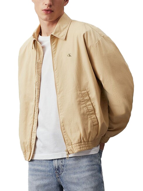 CALVIN KLEIN CK JEANS Jachetă cu croială lejeră și fermoar kaki pal - Geci de bărbați